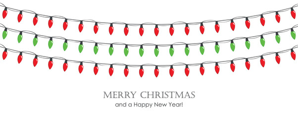 Fototapeta premium fairy lights for christmas birthday and party isolated on white background