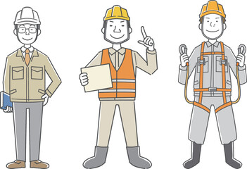 作業員男性のイラストセット