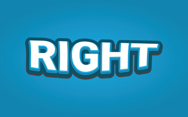 Right effect template with 3d bold style 