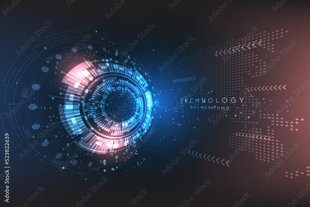Poster hi-tech digital technology futuristic circuit digital. abstract futuristic design. artificial intell