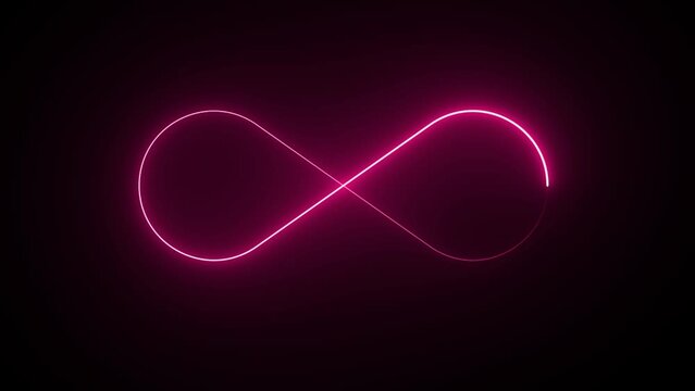 Infinity sign pink Neon looping video background 