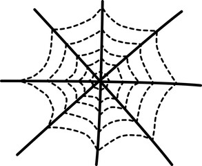 Spider web outline element for Halloween