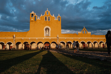 San Bernardino convent at Izama,, Yucatan, sunset