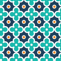 Abstract Modern Islamic Moroccan Geometric Tile Porcelain Seamless Pattern Trendy Fashion Colors Elegant Minimal Design