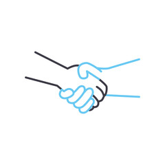 partners handshake line icon, outline symbol, vector illustration, concept sign