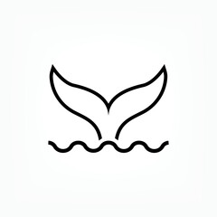 Fish Tail Icon. Aquatic Animal Symbol - Vector