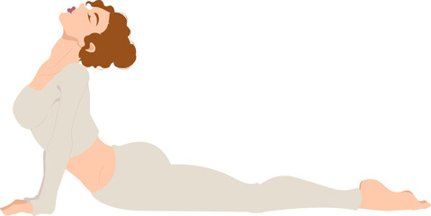 Woman doing yoga Cobra pose illustration