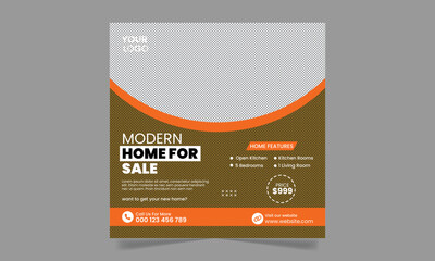 construction business or Real estate home sale social media post template