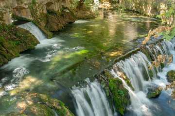 Waterfalls at Krya in Livadeia city in Greece.
