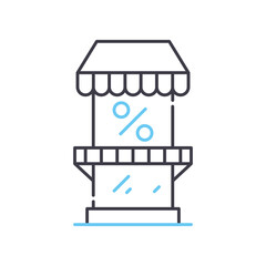 market advertising line icon, outline symbol, vector illustration, concept sign
