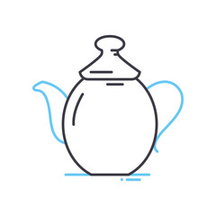 teapot line icon, outline symbol, vector illustration, concept sign