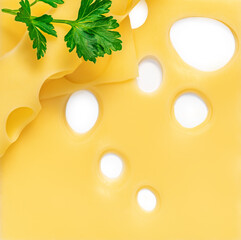 Cheese  Pattern. Slices of cheese for burger  as a background. top view.