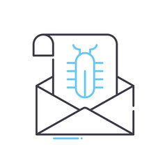 spam mail line icon, outline symbol, vector illustration, concept sign