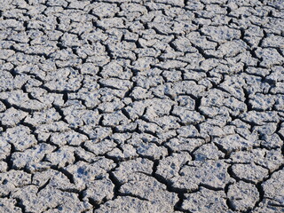 A close-up on cracked earth. Batz-sur-Mer, France.