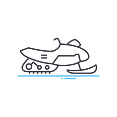 snow racer line icon, outline symbol, vector illustration, concept sign