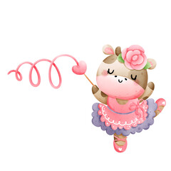 Obraz premium baby cow ballerina