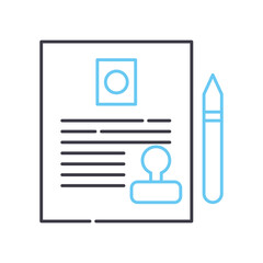 hr policy line icon, outline symbol, vector illustration, concept sign
