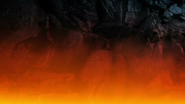 Lava By Rock Wall With Gas Swirling