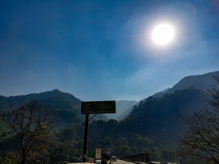 moon over the mountains