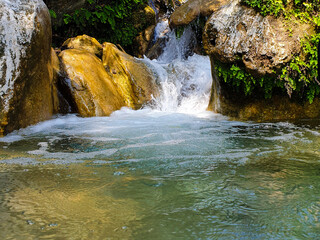 waterfall in the mountains