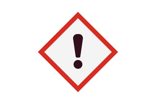 exclamatory warning sign means irritant to the skin, mucous membranes of the eyes, respiratory tract, causing allergic reactions or having a narcotic effect