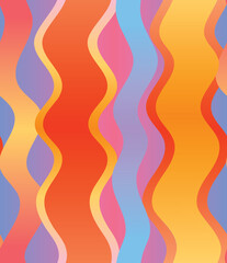 Fantasy Resort Wavy Stripe Tropical Wiggle Psychedelic Vacation holiday Print