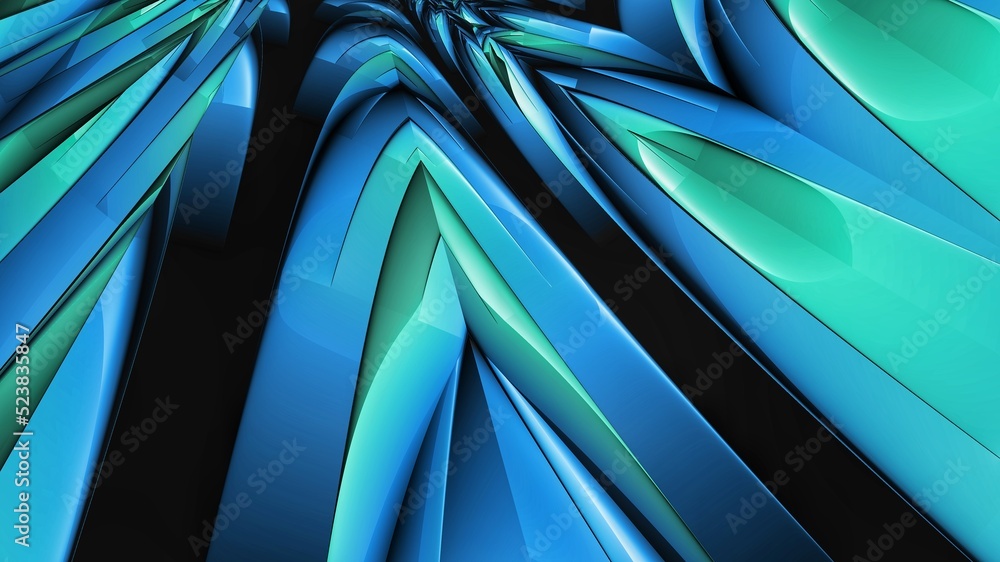 Canvas Prints abstract technology modern futuristic fractal background in blue and green color. hard polygon shape