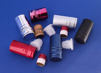 plastic metal corks and caps for bottles