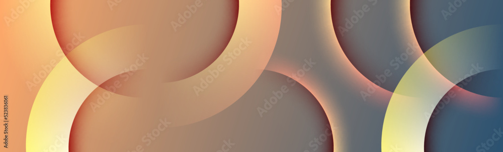 Poster circle art shape curve light composition dynamic lines diagonal overlapping on abstract modern banne