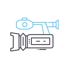 video camera line icon, outline symbol, vector illustration, concept sign
