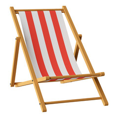 Beach chair isolated 3d render - obrazy, fototapety, plakaty