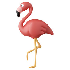 Flamingo isolated 3d render