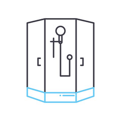 shower line icon, outline symbol, vector illustration, concept sign