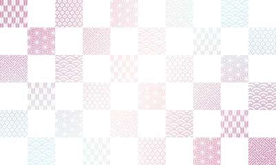 夏・敬老の日・和・背景・和柄・市松模様・祝・伝統・模様・暑中お見舞い