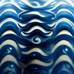 Blue liquid waves abstract bright background