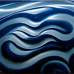 Blue liquid waves abstract bright background