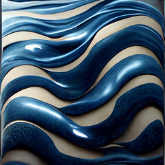 Blue liquid waves abstract bright background