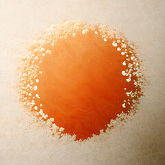 Orange abstract circle particles wave background