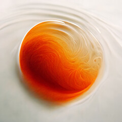 Orange abstract circle particles wave background