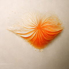 Orange abstract circle particles wave background