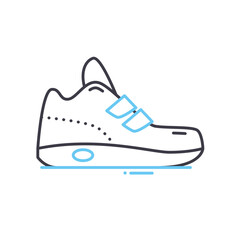 sneakers line icon, outline symbol, vector illustration, concept sign