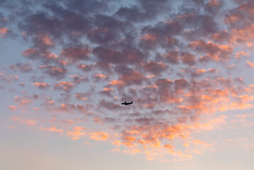 Airplane against the sky