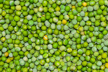 Fresh Pile of green wet pea background