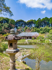 Fototapeta na wymiar Joruri-ji Garden in Kizugawa City, Kyoto, Special Scenic Beauty of Japan