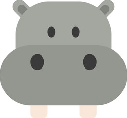 hippo face, cartoon animal