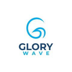 G letter for glory wave icon logo design