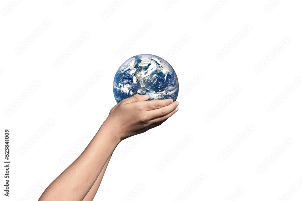 Canvas Prints earth, globe in hand on transparent background - png format. elements of this image furnished by nas