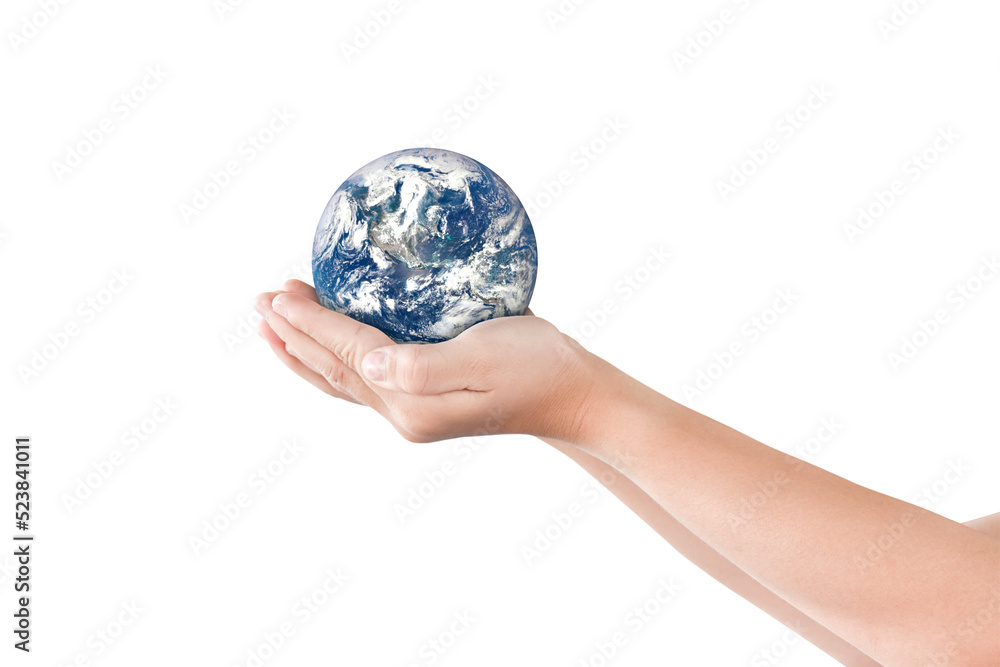 Canvas Prints earth, globe in hand on transparent background - png format. elements of this image furnished by nas