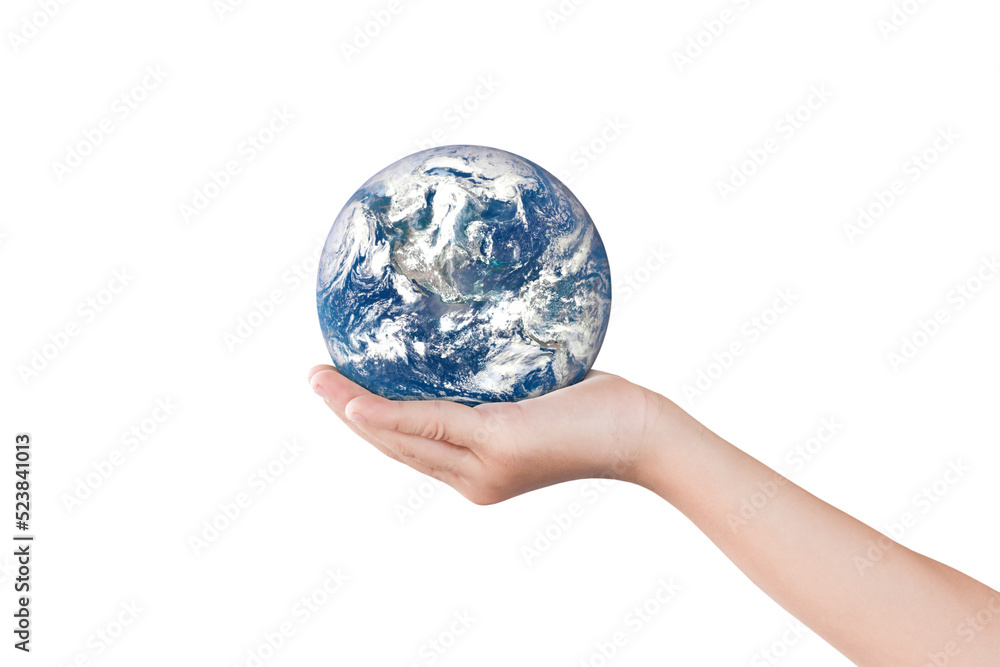 Canvas Prints earth, globe in hand on transparent background - png format. elements of this image furnished by nas