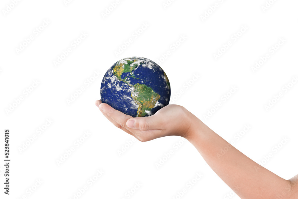 Canvas Prints earth, globe in hand on transparent background - png format. elements of this image furnished by nas
